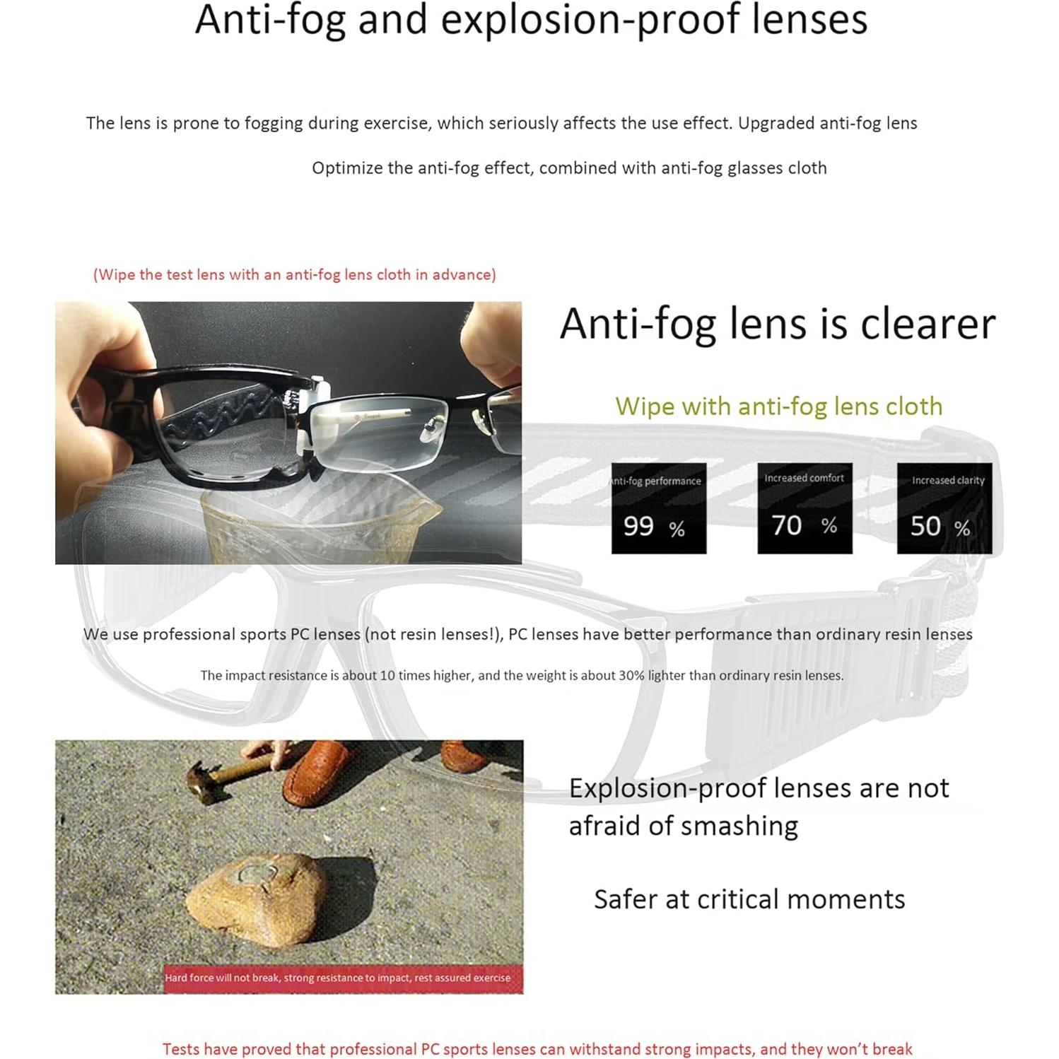 Gafas de Baloncesto de Protección PC para Adultos Unisex