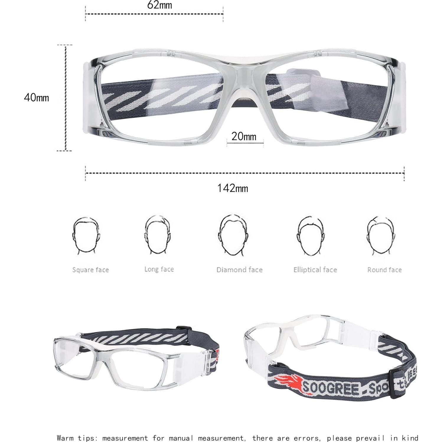 Gafas de Protección Baloncesto Unisex PC Gris/Blanco
