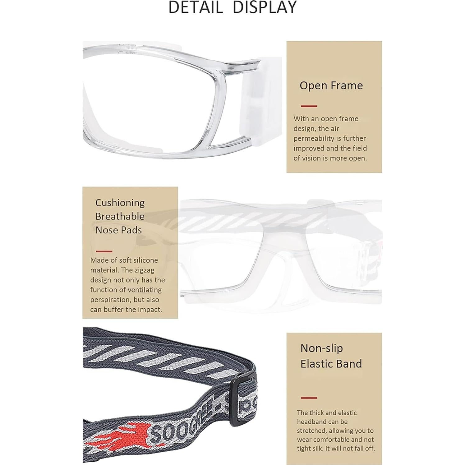 Gafas de Protección Baloncesto Unisex PC Gris/Blanco