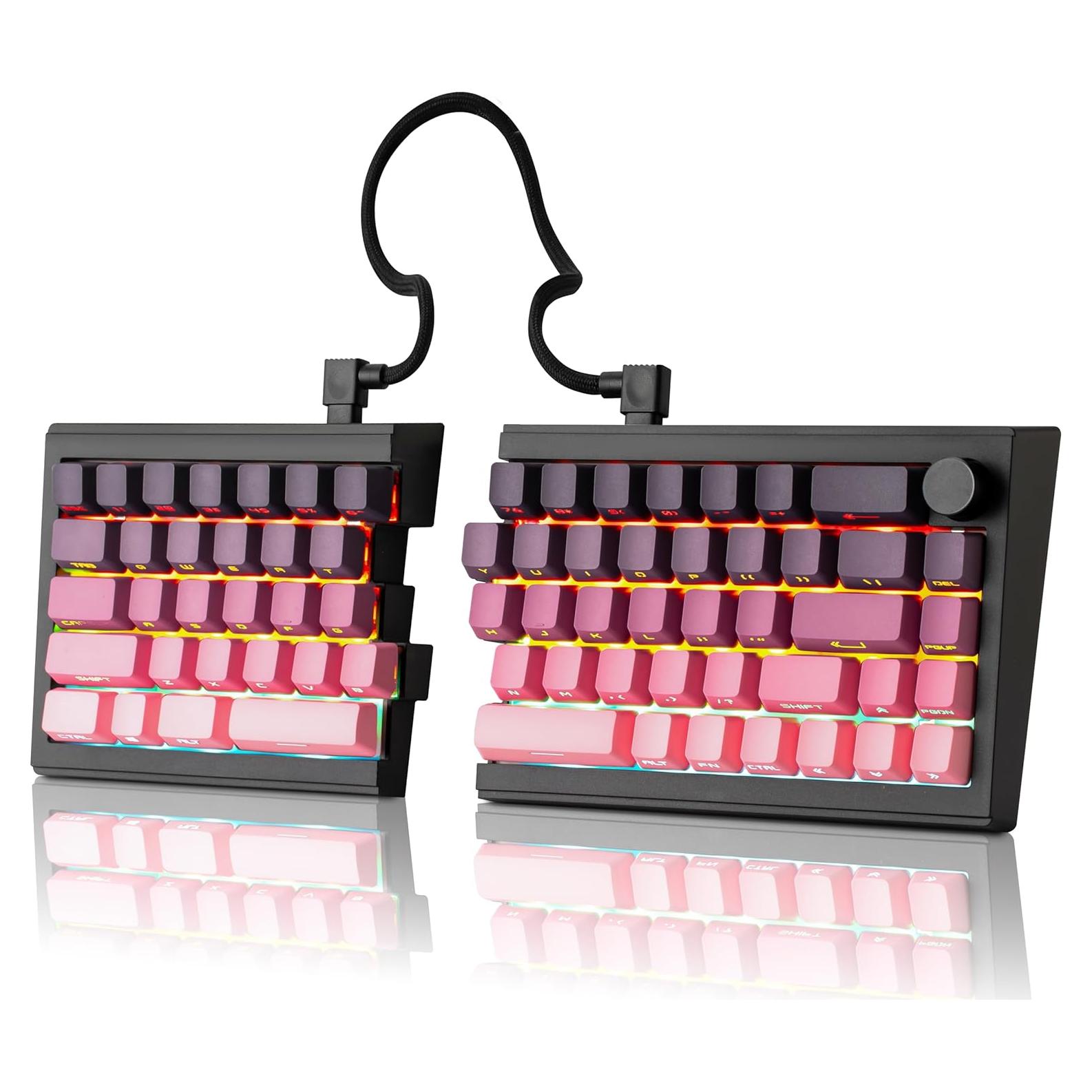 Teclado Mecánico Inalámbrico ZORNHER ST68 Rosa y Morado TKL