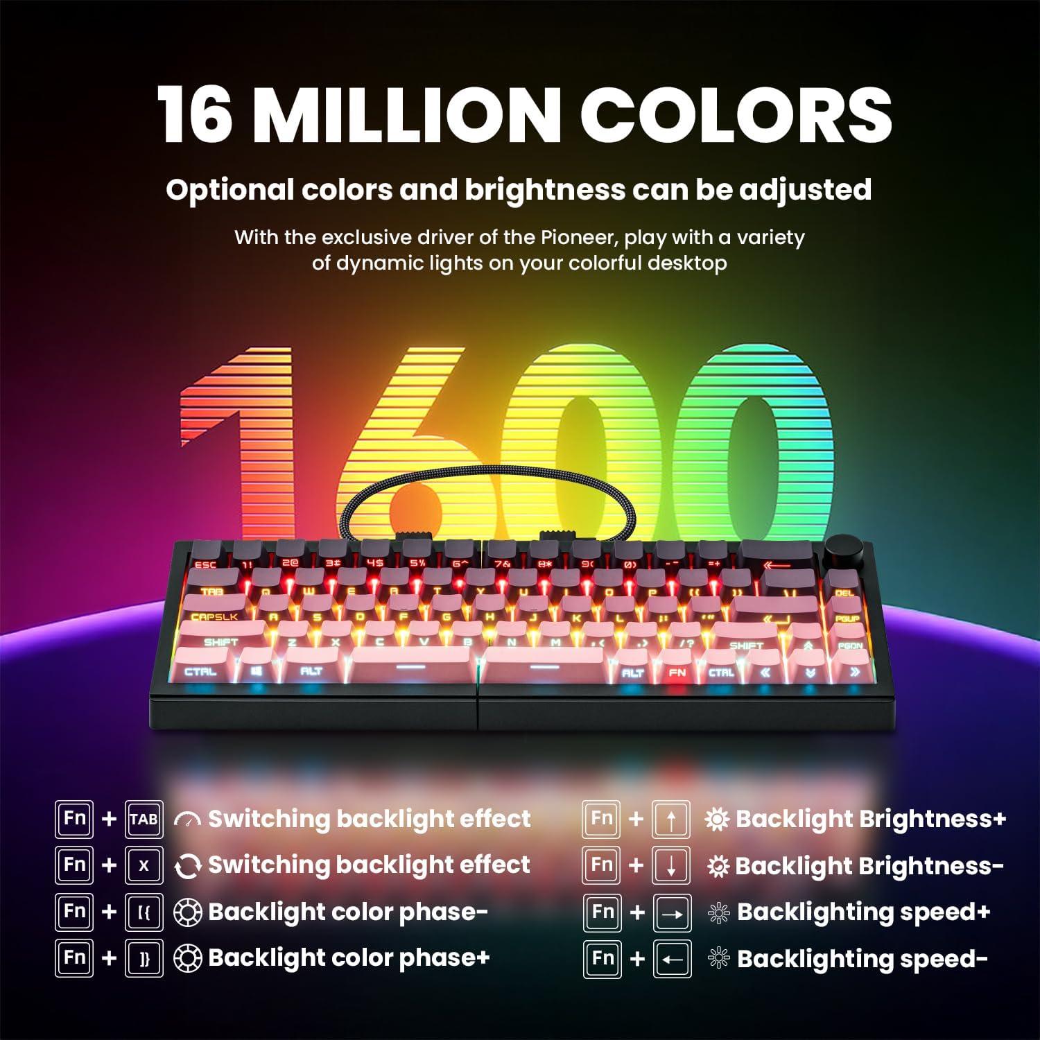 Teclado Mecánico Inalámbrico ZORNHER ST68 Rosa y Morado TKL