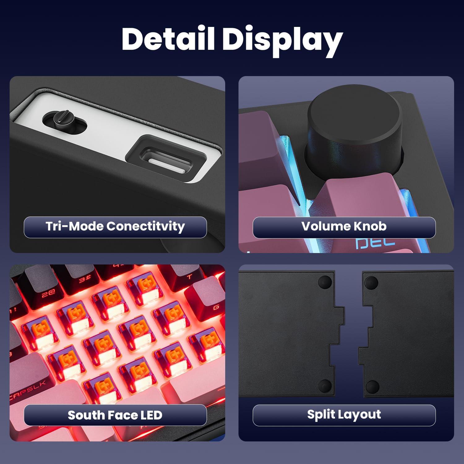 Teclado Mecánico Inalámbrico ZORNHER ST68 Rosa y Morado TKL