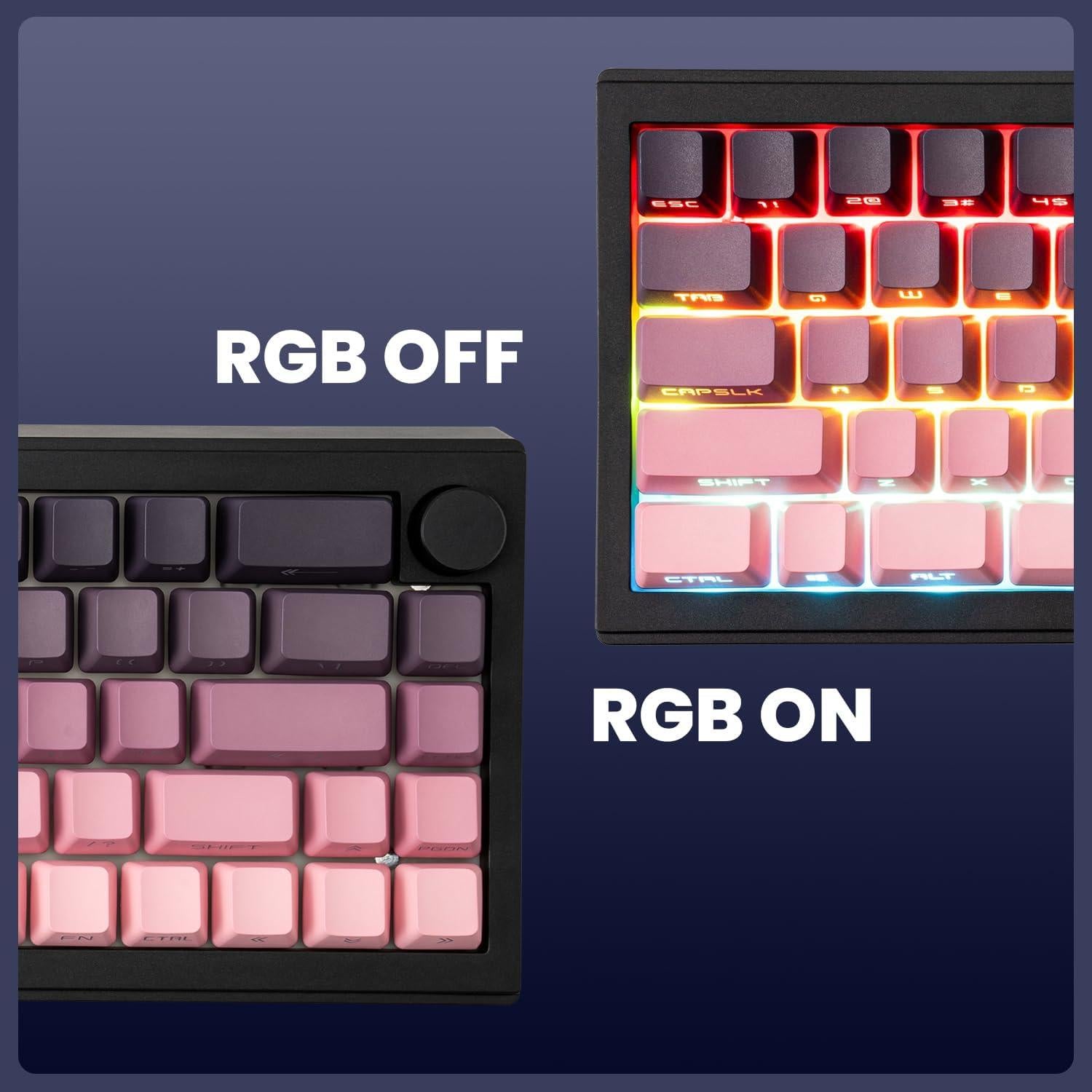 Teclado Mecánico Inalámbrico ZORNHER ST68 Rosa y Morado TKL