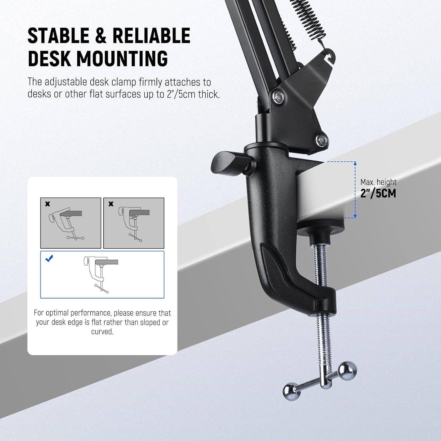 Soporte de Micrófono NEEWER MS006 + Filtro Pop MS011 1.5 kg