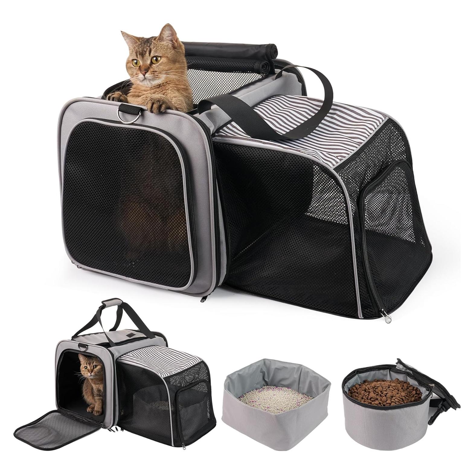 Transportadora de Gatos LitaiL Expandible con Caja de Arena