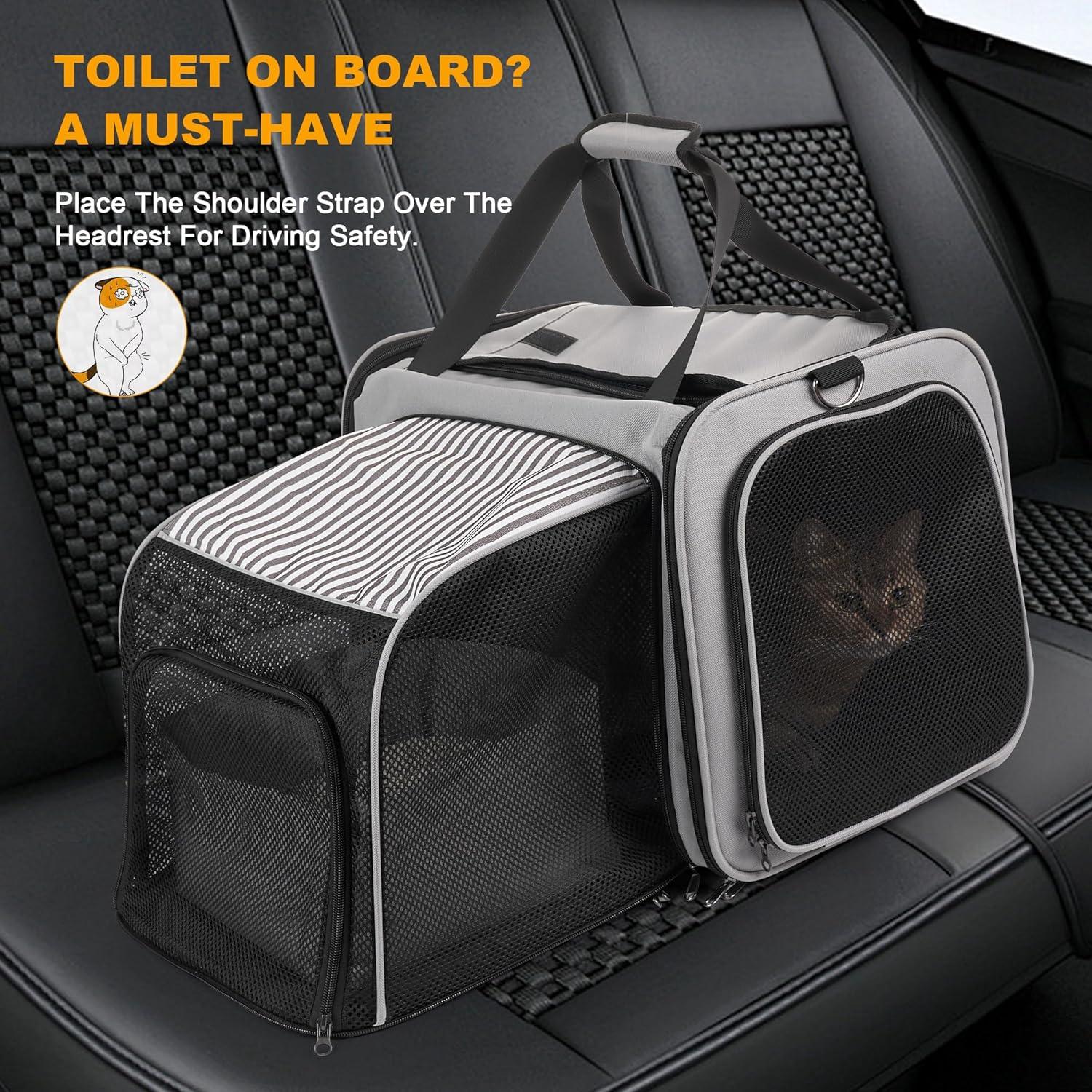 Transportadora de Gatos LitaiL Expandible con Caja de Arena