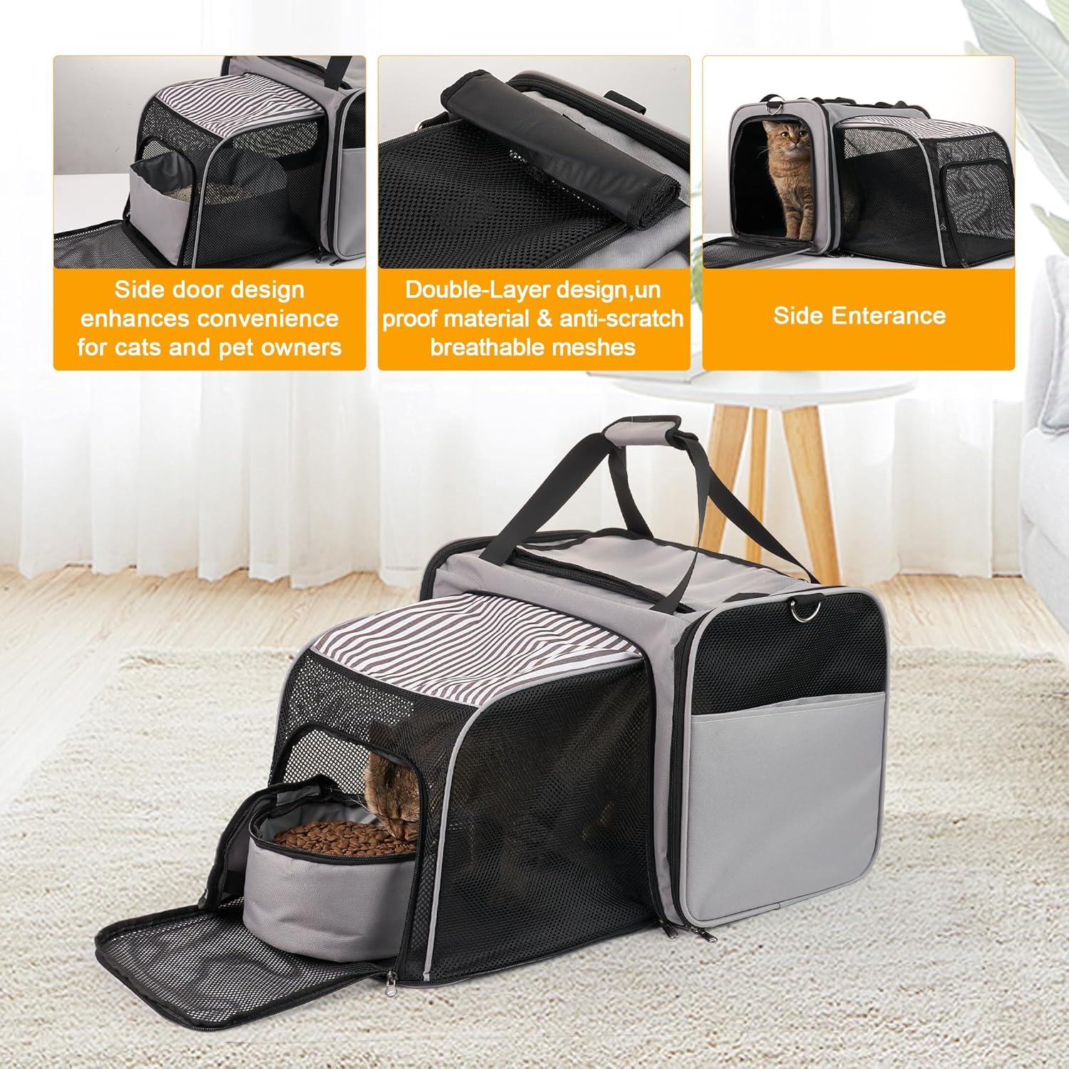 Transportadora de Gatos LitaiL Expandible con Caja de Arena