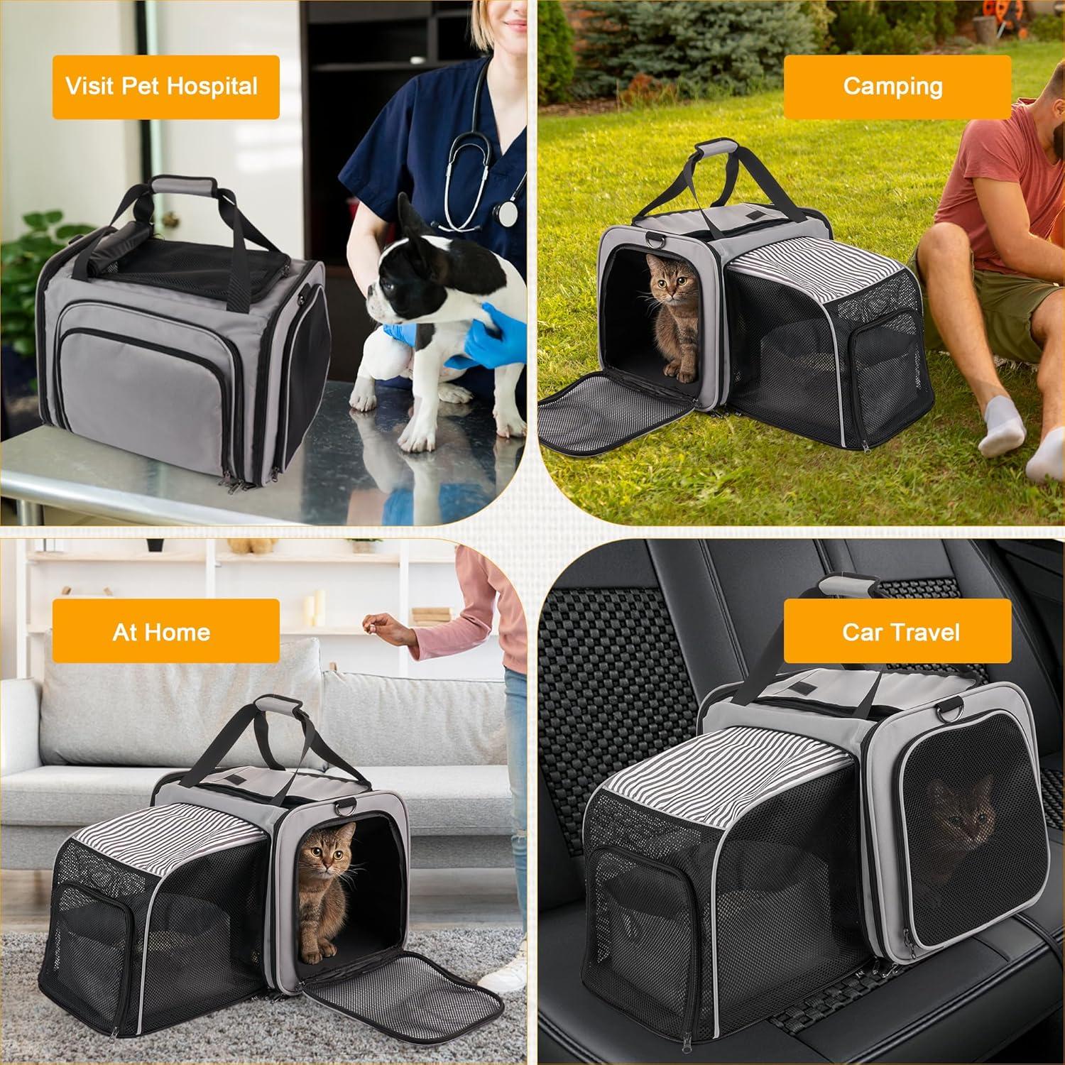 Transportadora de Gatos LitaiL Expandible con Caja de Arena