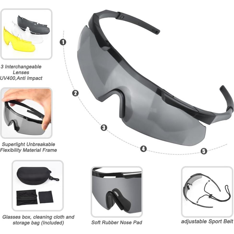 Gafas Tácticas Xaegistac 3 Lentes Intercambiables Unisex