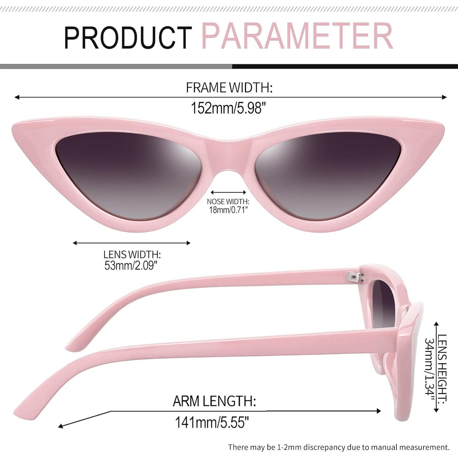 Gafas de sol cat eye Joopin UV400 polarizadas rosa