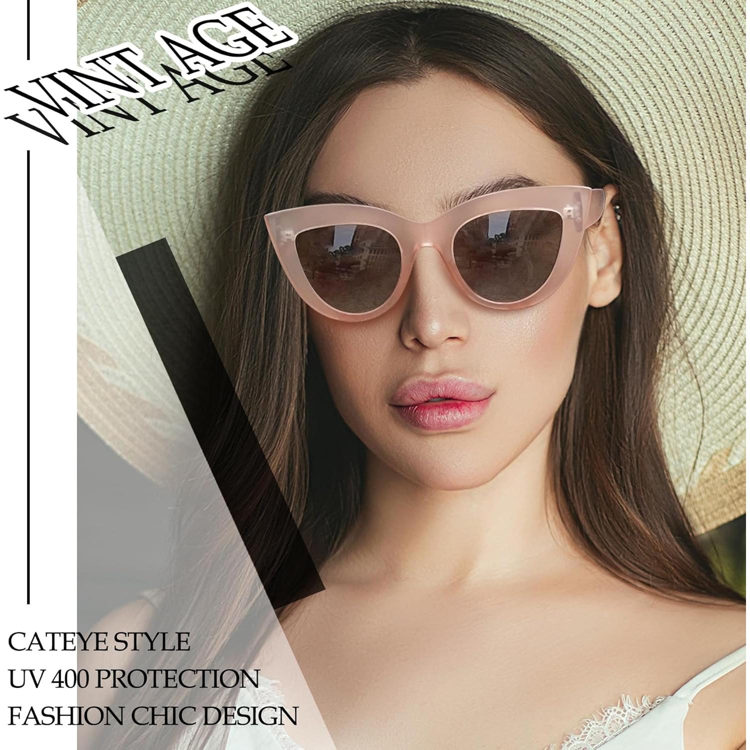 Gafas de sol Joopin cateye polarizadas rosa UV400 para mujer