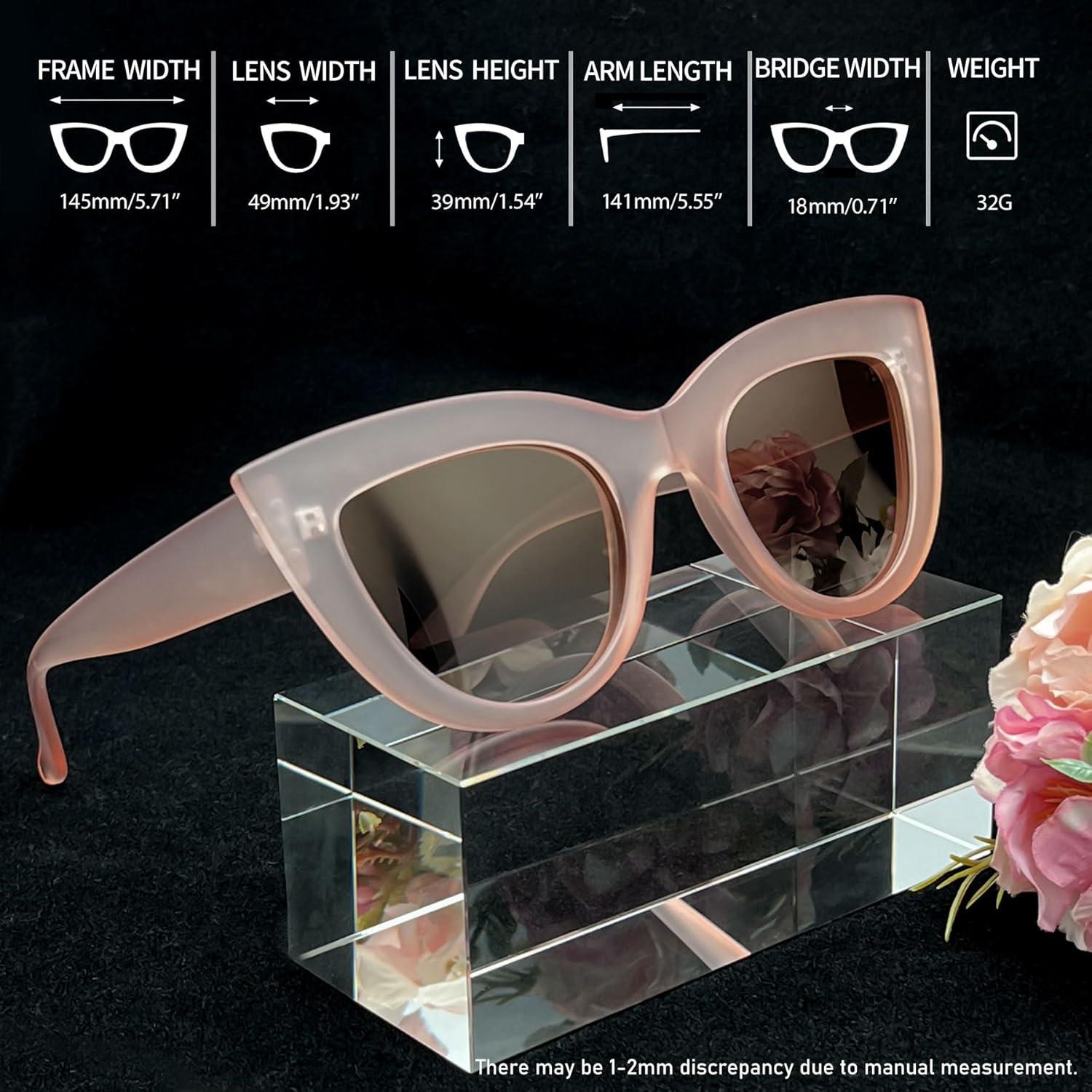 Gafas de sol Joopin cateye polarizadas rosa UV400 para mujer