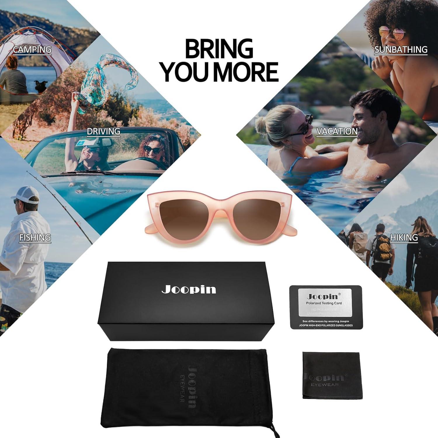 Gafas de sol Joopin cateye polarizadas rosa UV400 para mujer