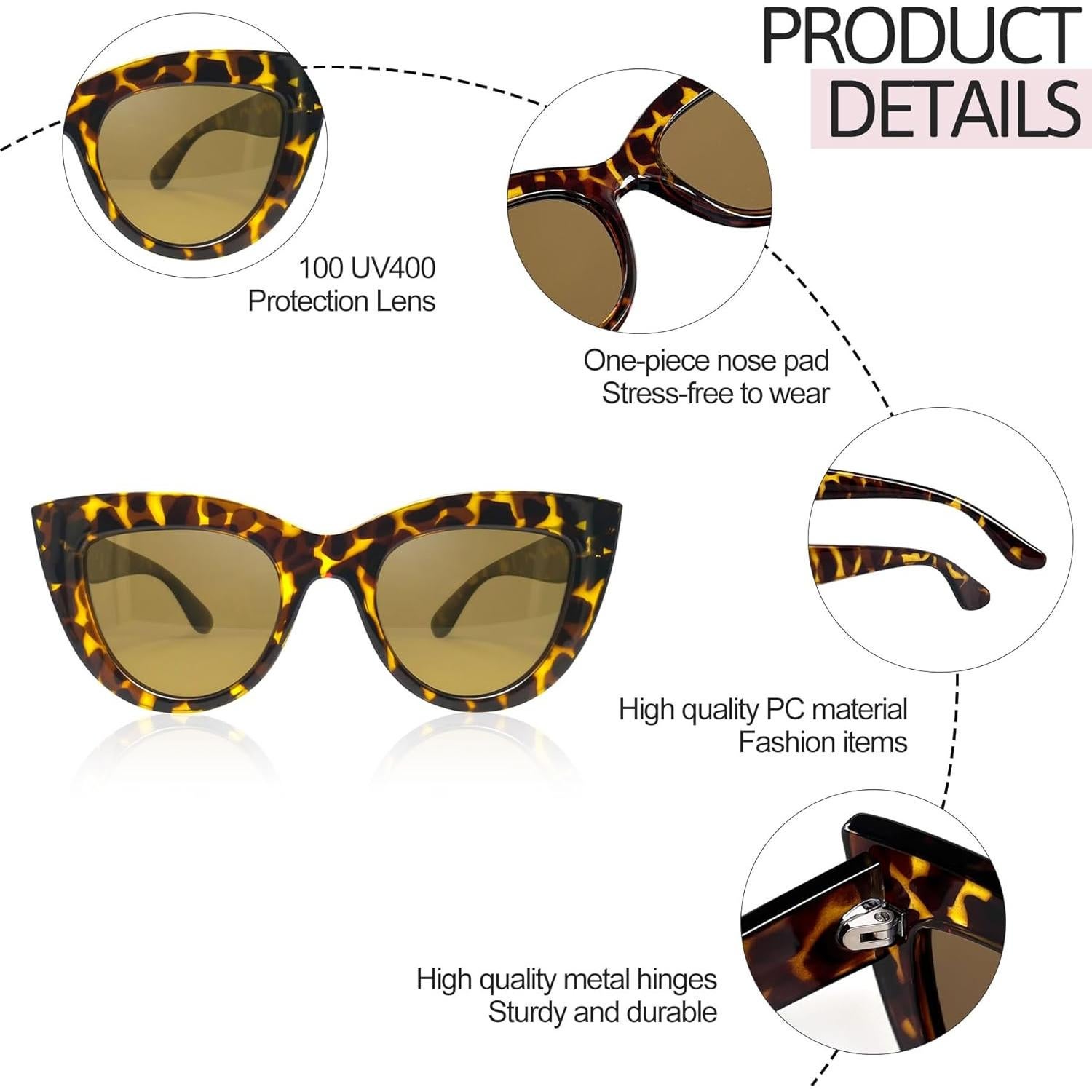 Gafas de sol Joopin ojo de gato polarizadas marrón