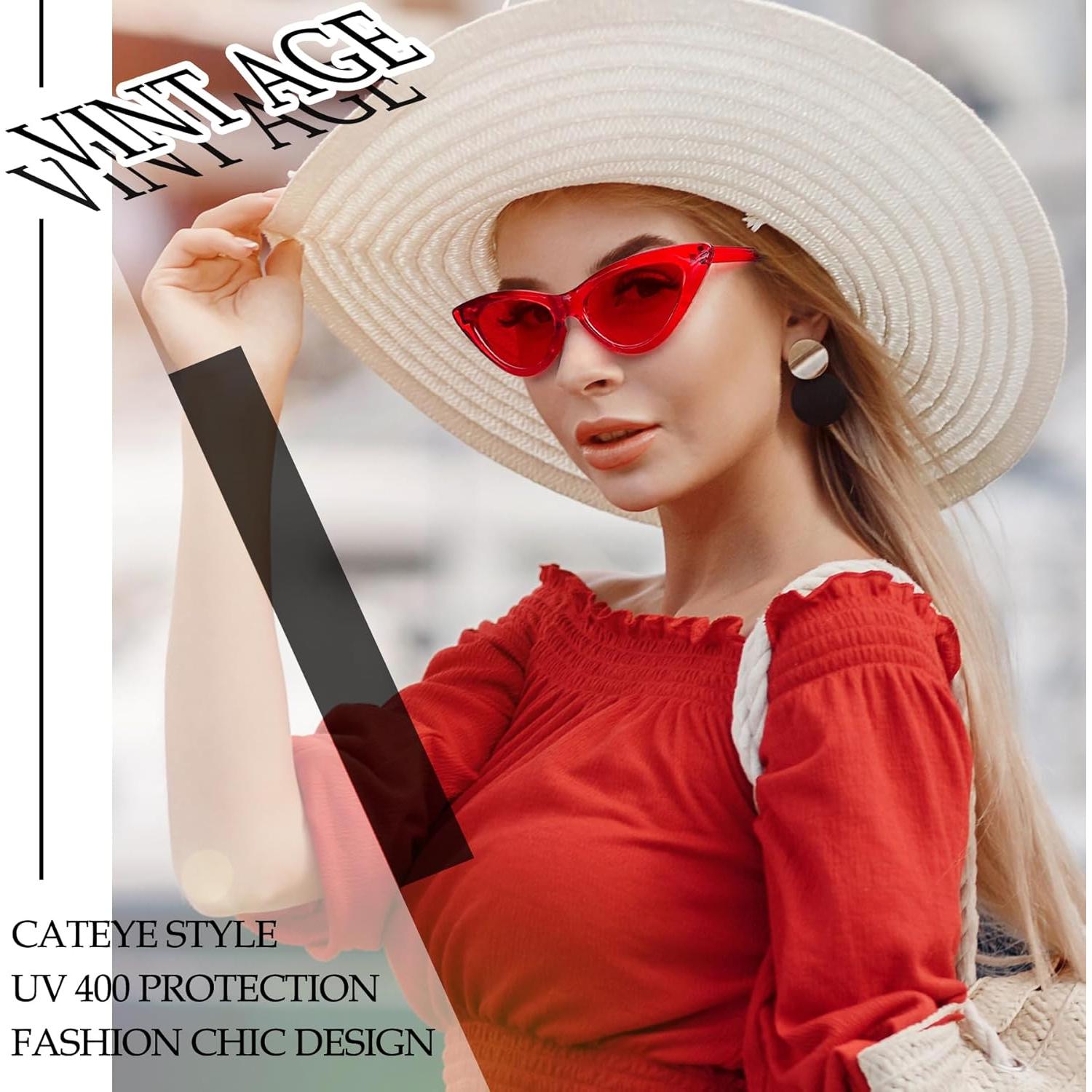 Gafas de sol Joopin ojo de gato rojas UV400 para mujeres