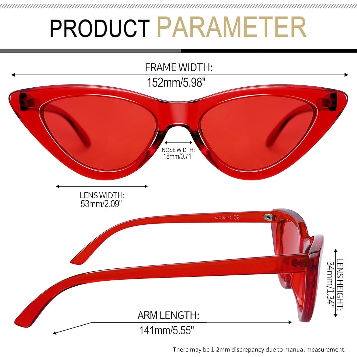 Gafas de sol Joopin ojo de gato rojas UV400 para mujeres