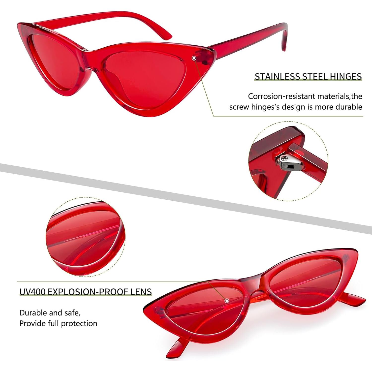 Gafas de sol Joopin ojo de gato rojas UV400 para mujeres