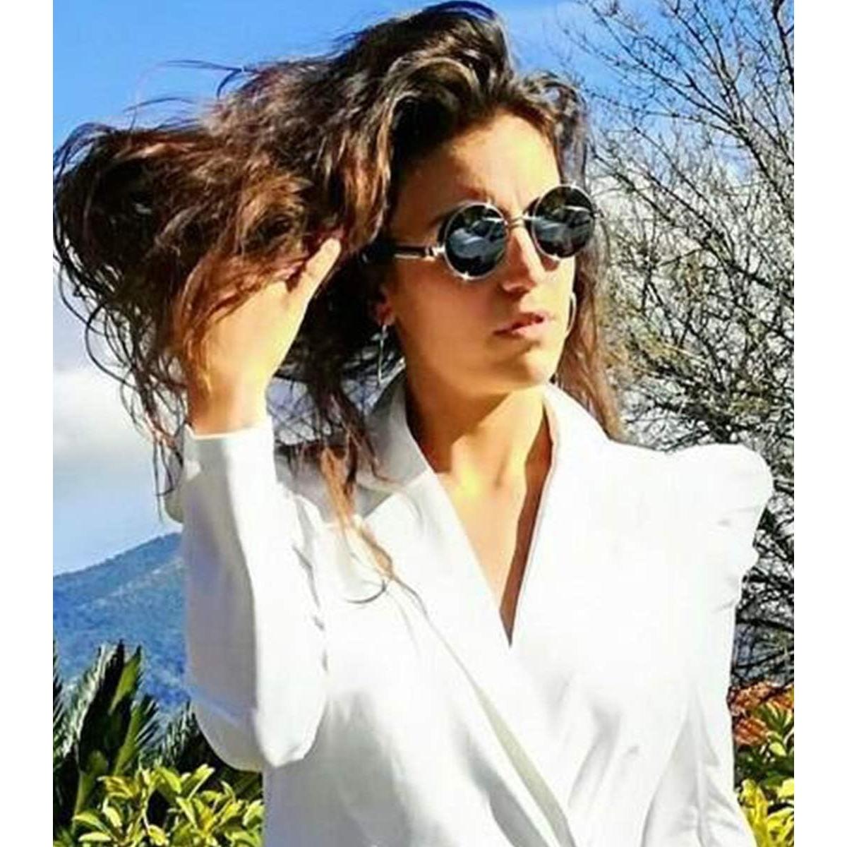 Gafas de Sol Retro Steampunk FEISEDY Metal Redondas 4.83cm