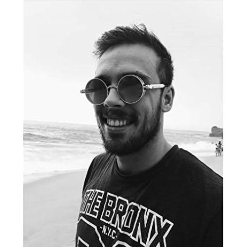 Gafas de Sol Retro Steampunk FEISEDY Metal Redondas 4.83cm