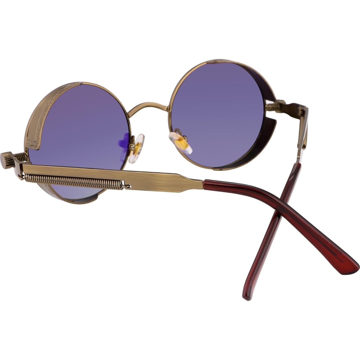 Gafas de Sol Retro Steampunk FEISEDY Bronce Verde 4.83 cm