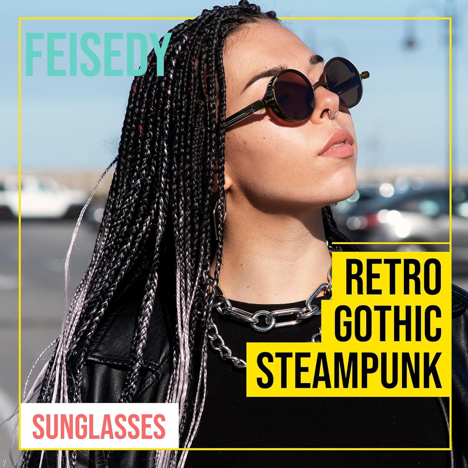 Gafas de Sol Retro Steampunk FEISEDY Modelo B1857 Bronce