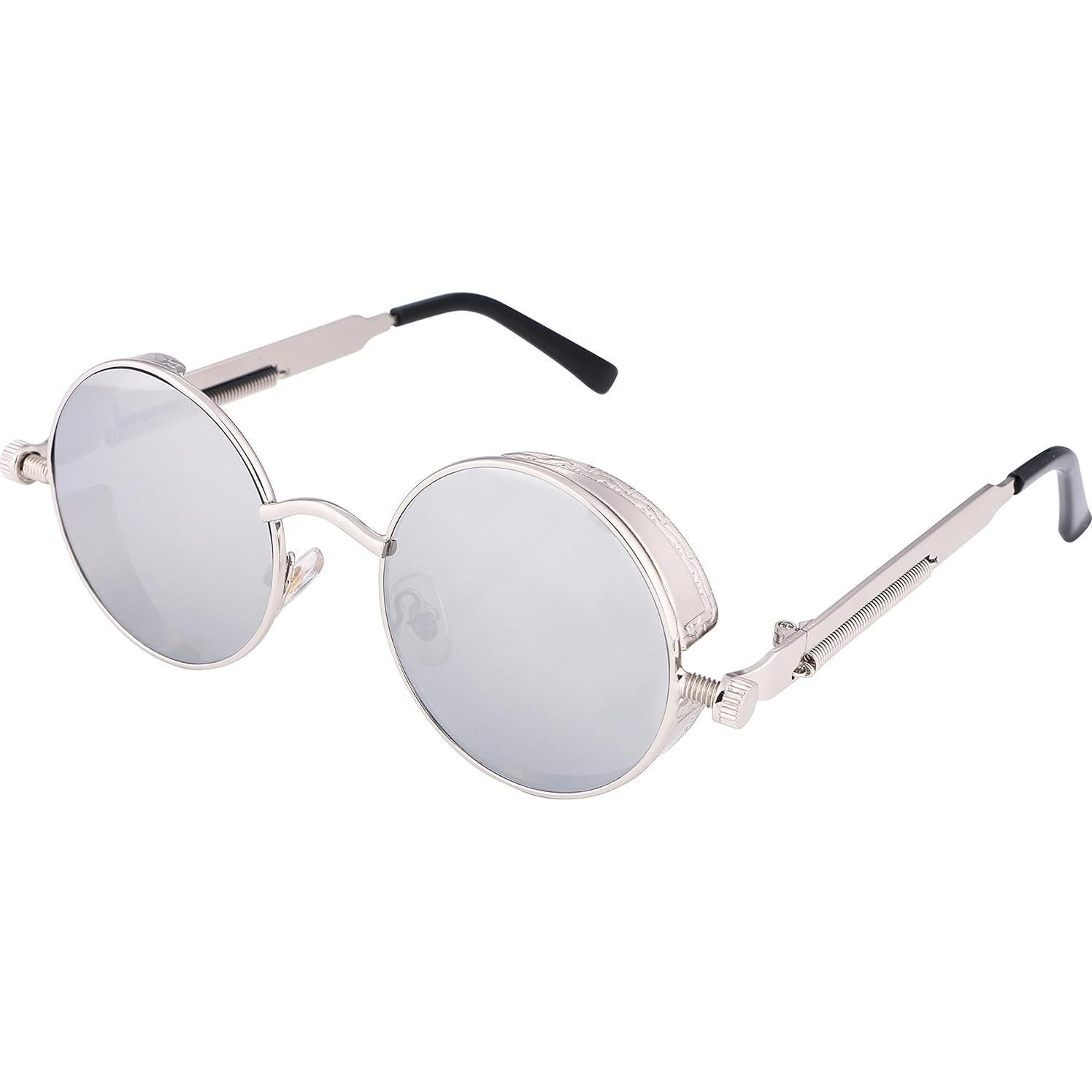Gafas de Sol Retro Steampunk FEISEDY Modelo B1857 Plata