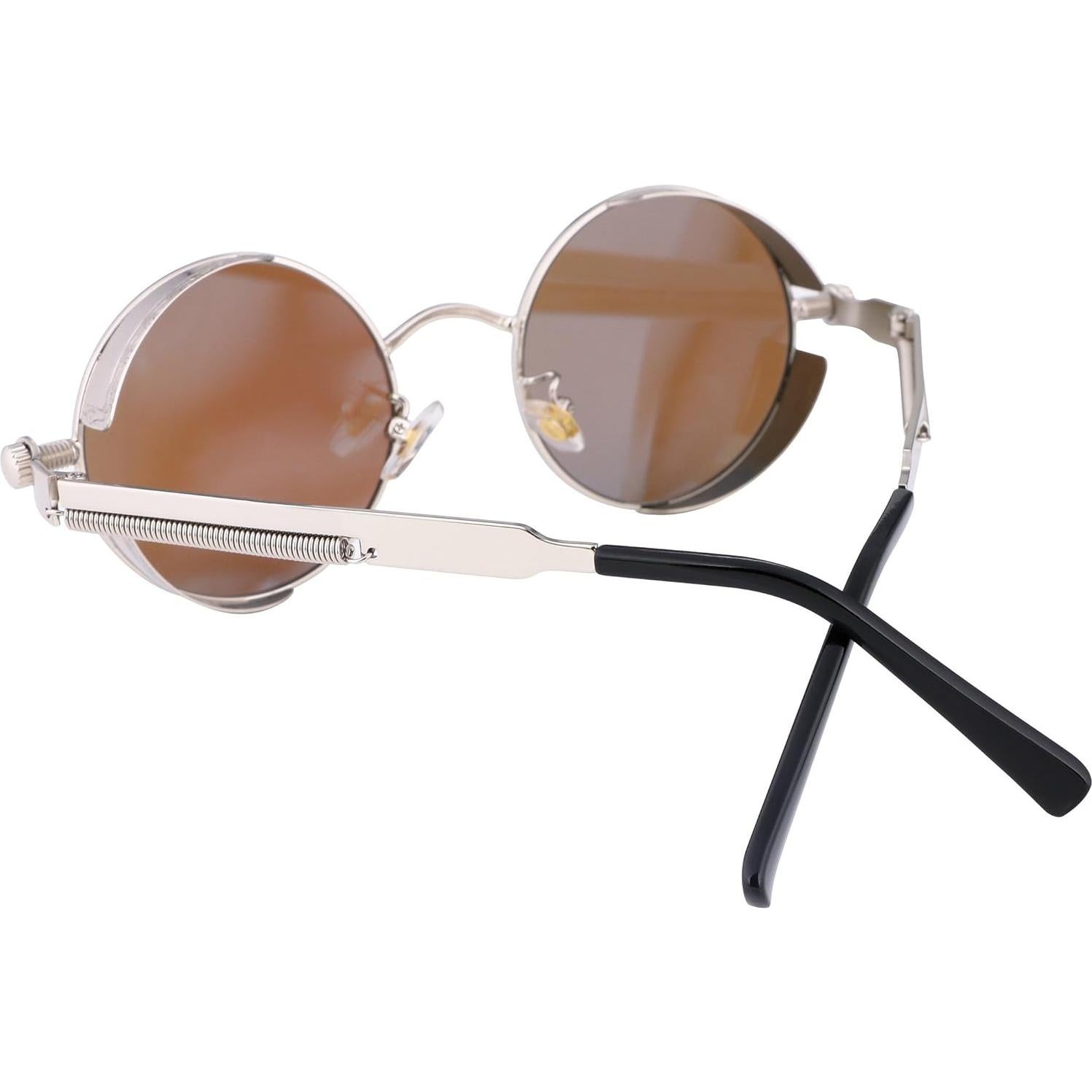 Gafas de Sol Retro Steampunk FEISEDY Oro/Rosa HD UV400