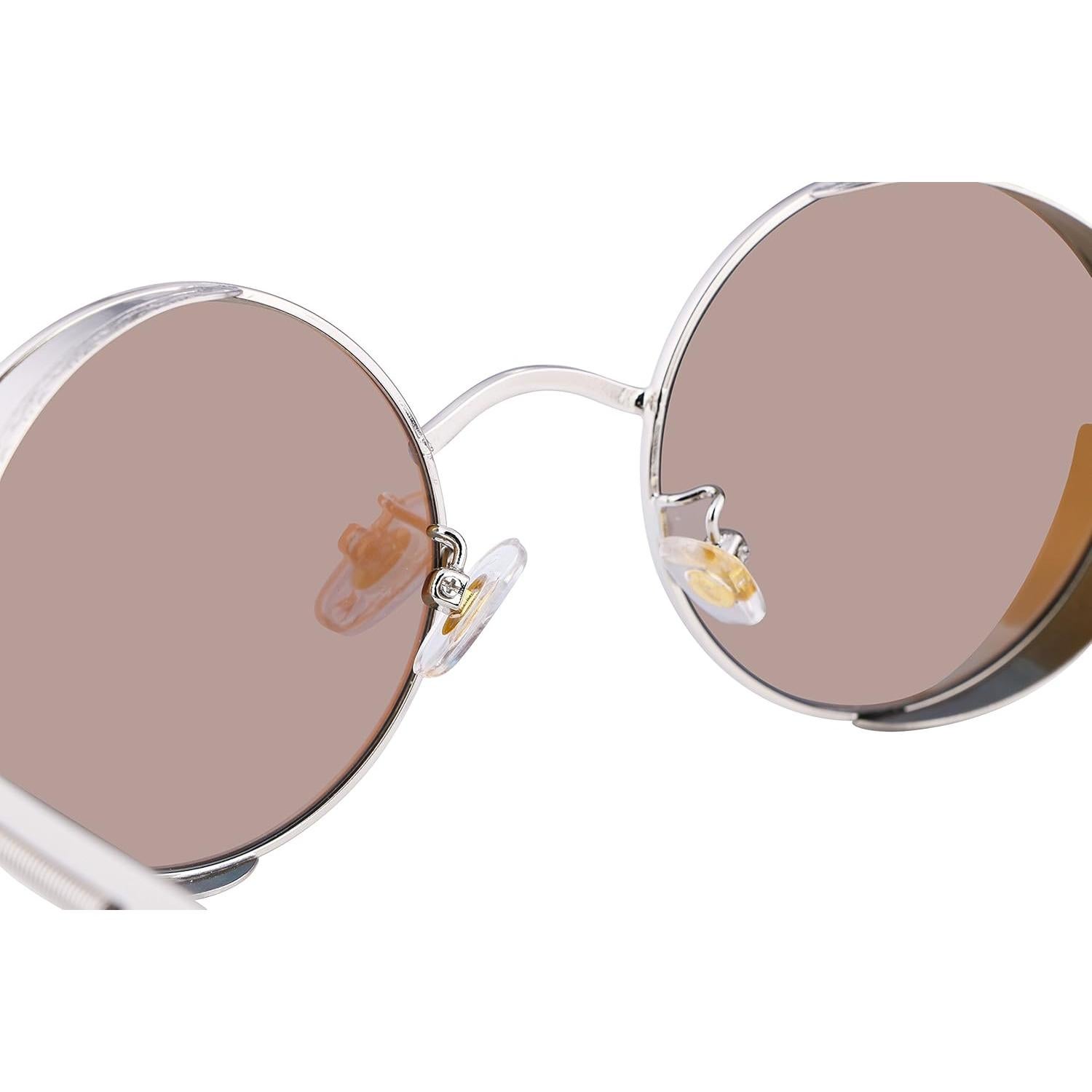 Gafas de Sol Retro Steampunk FEISEDY Oro/Rosa HD UV400