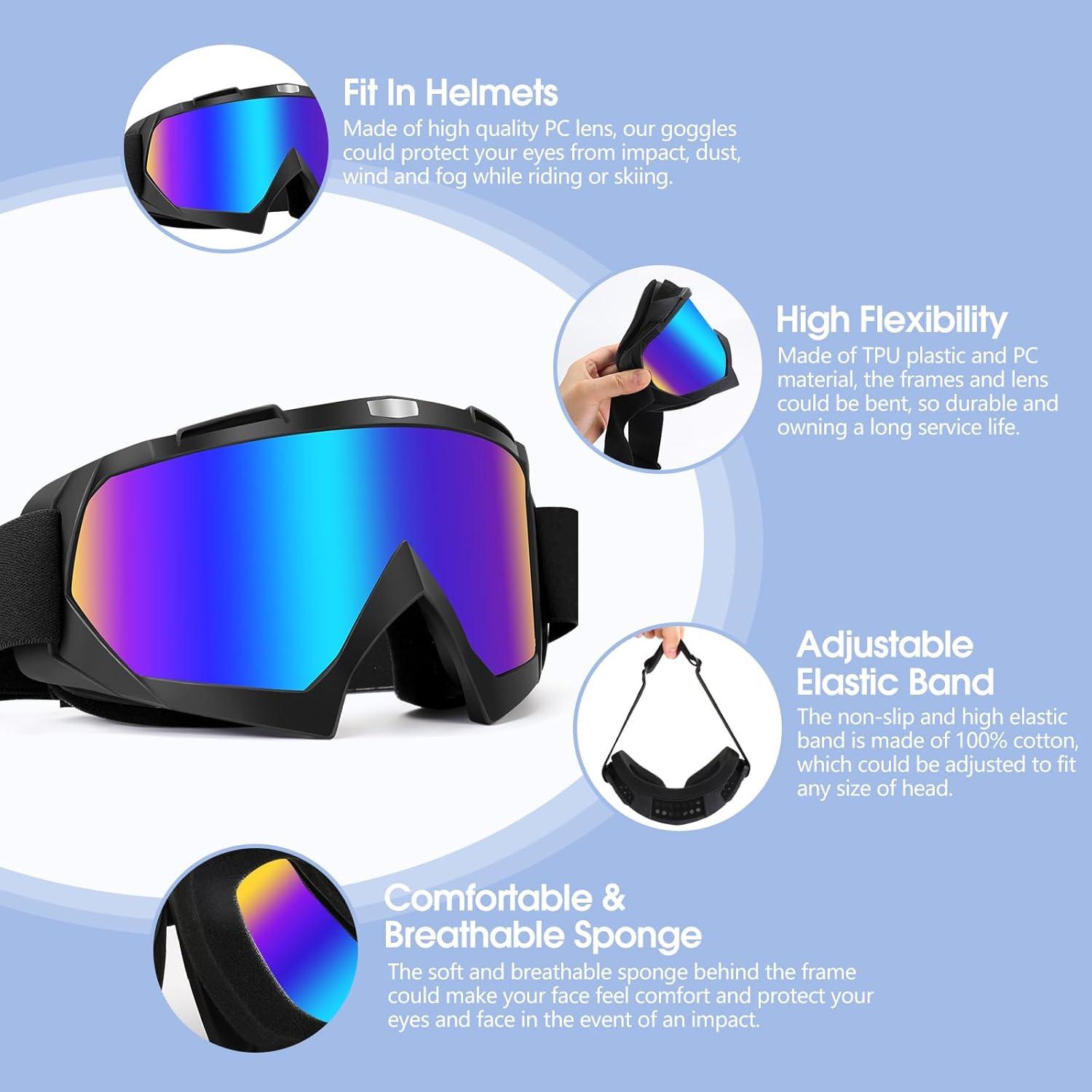 Gafas de Motocicleta Lievermo 2 Paquete ATV Off-Road