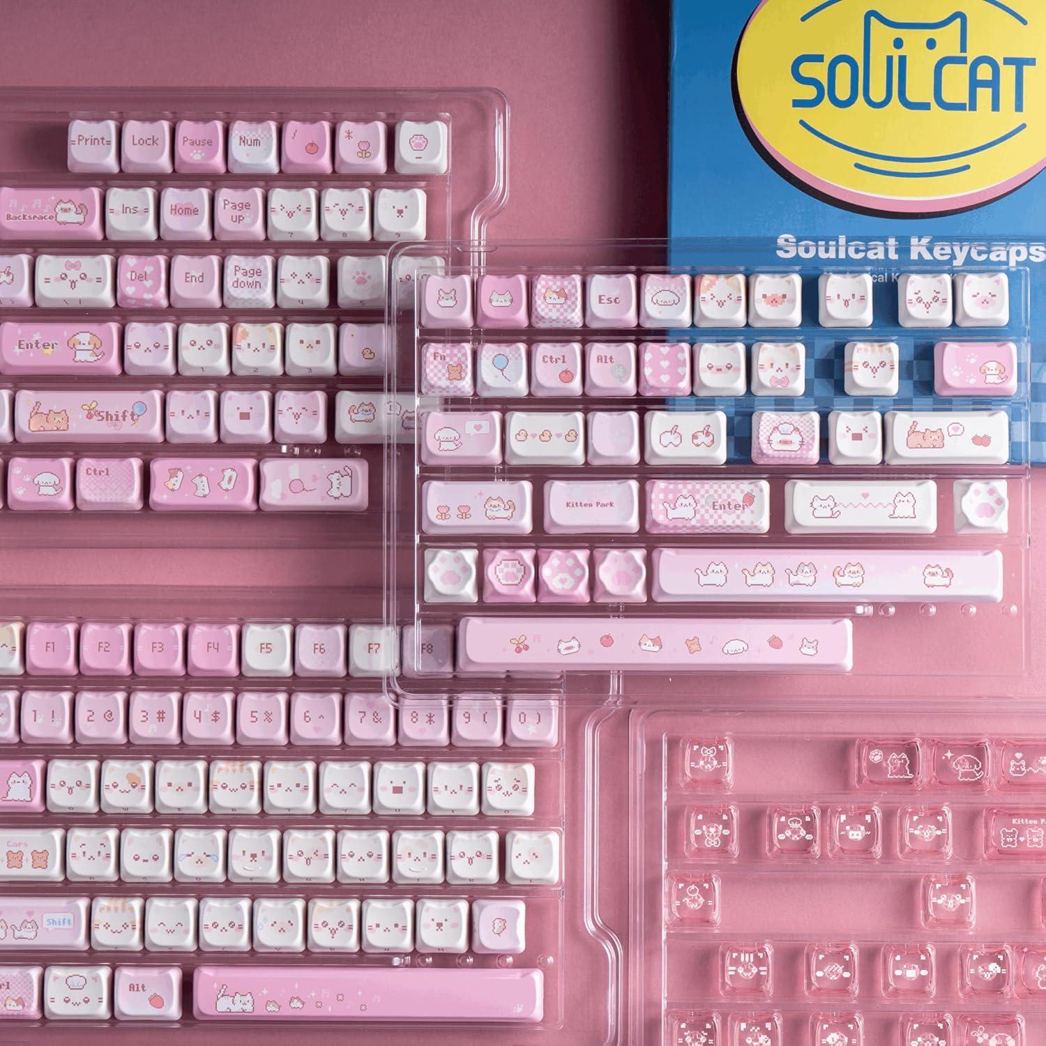 Juego de Teclas PBT daixiahu 141PBT + 26PC Pixel Meow