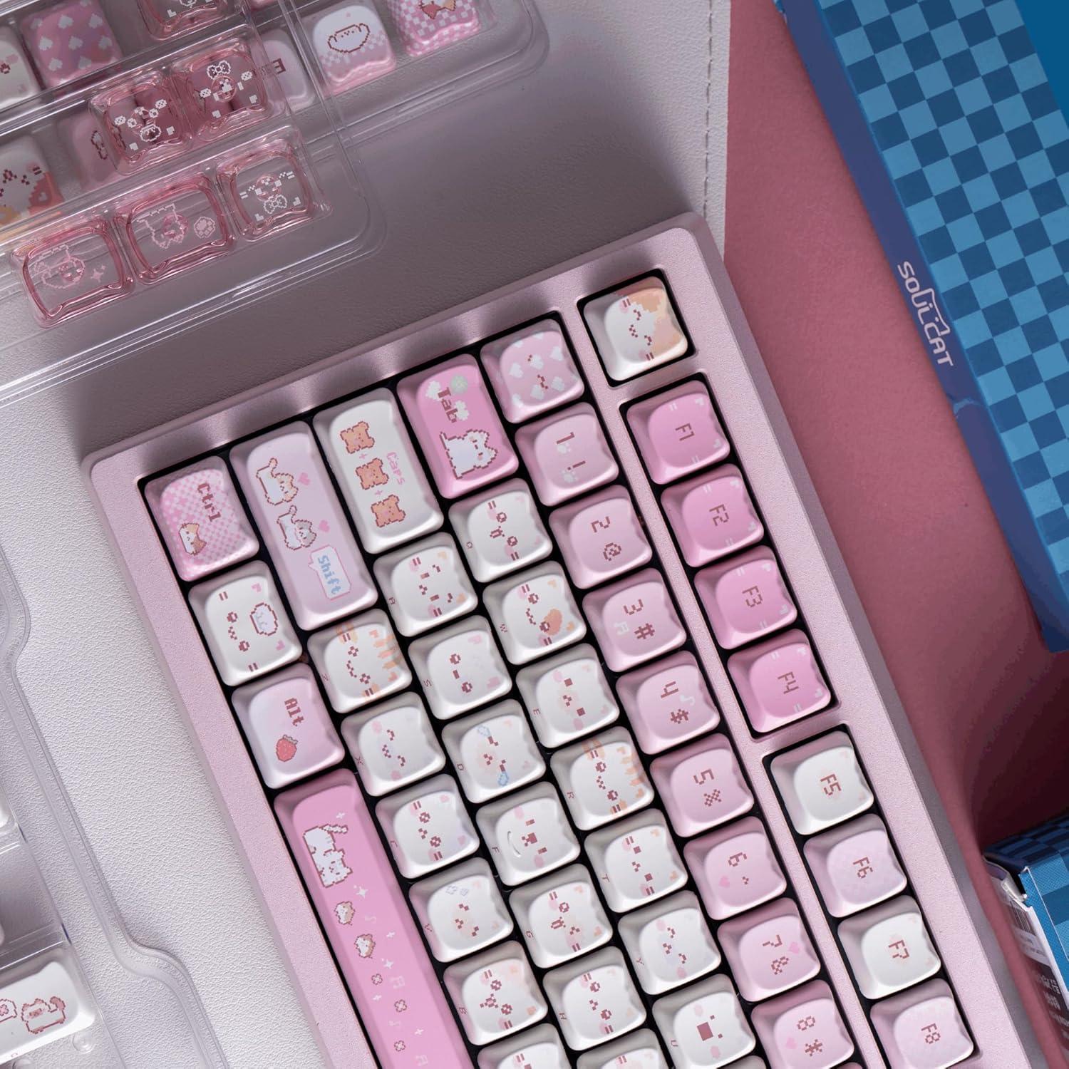 Juego de Teclas PBT daixiahu 141PBT + 26PC Pixel Meow