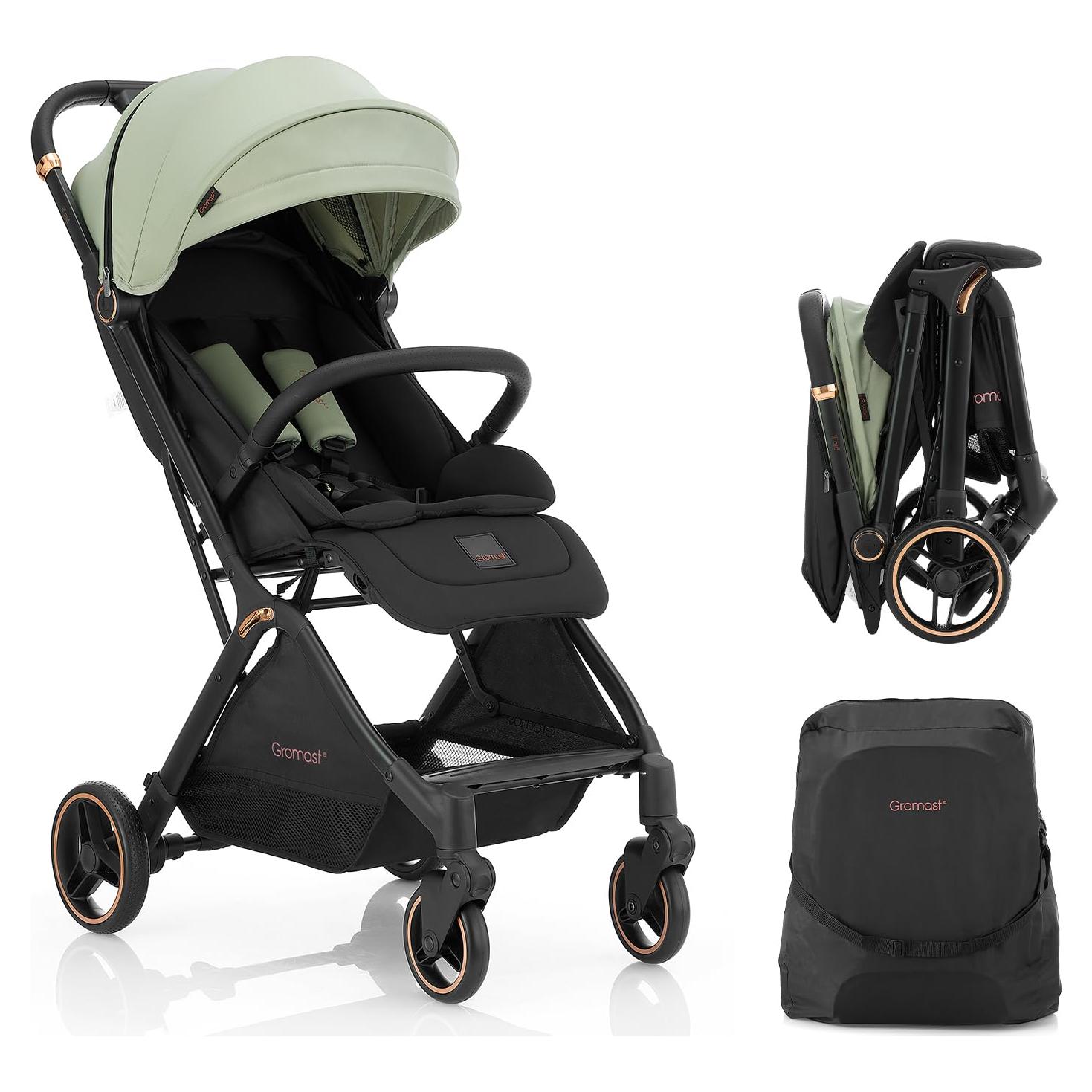 Carrito de bebé Gromast Plegable Verde 7.26 kg Ajustable