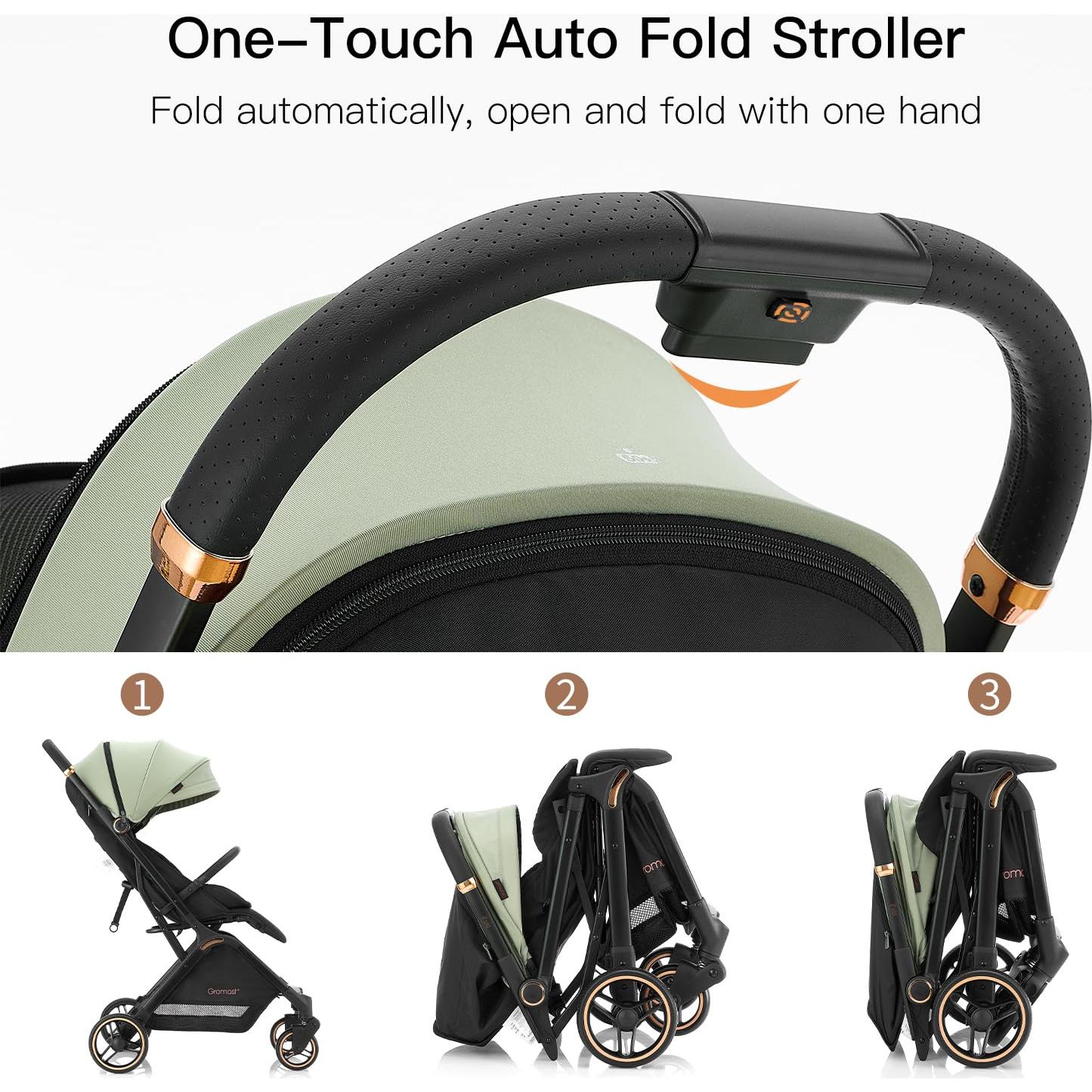 Carrito de bebé Gromast Plegable Verde 7.26 kg Ajustable