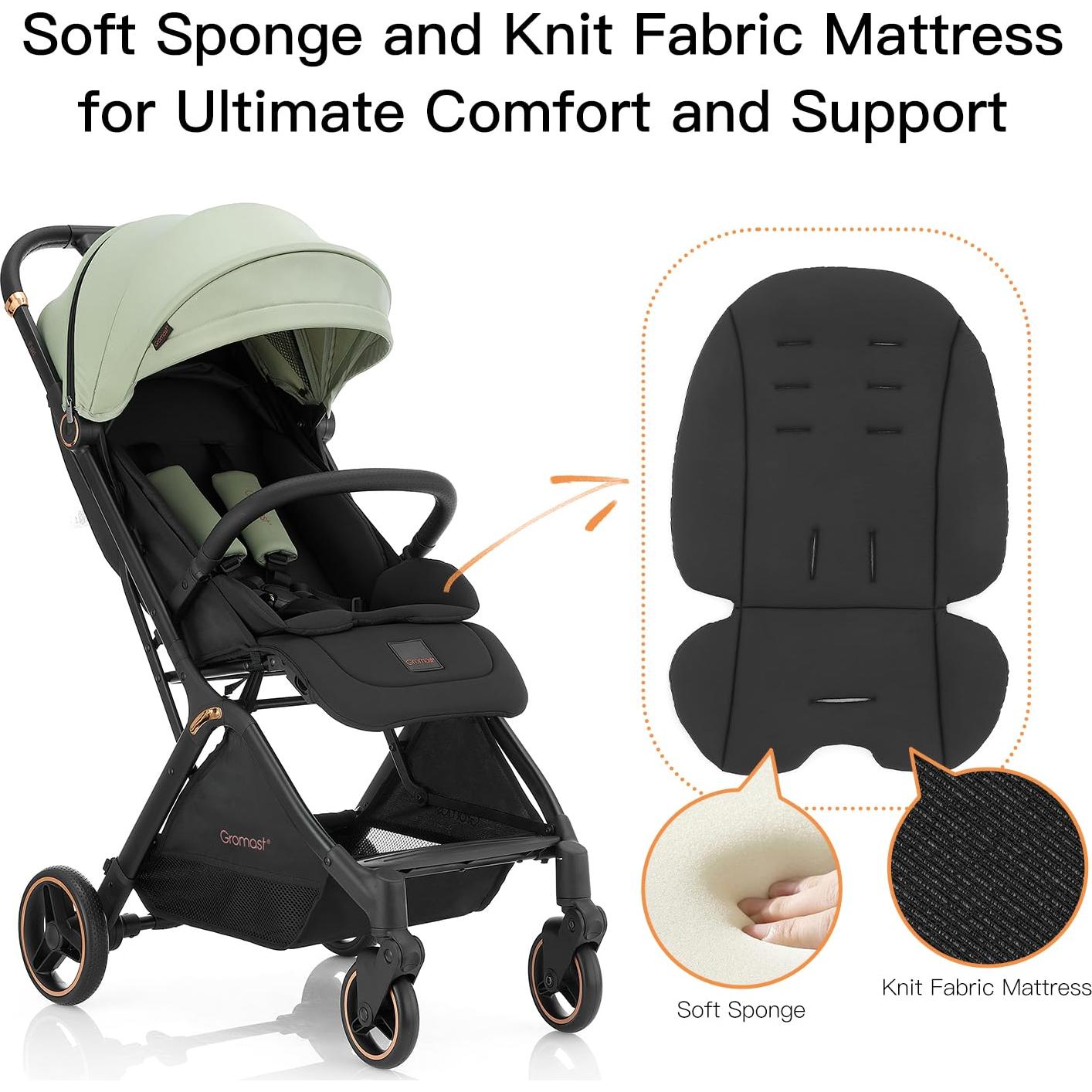 Carrito de bebé Gromast Plegable Verde 7.26 kg Ajustable