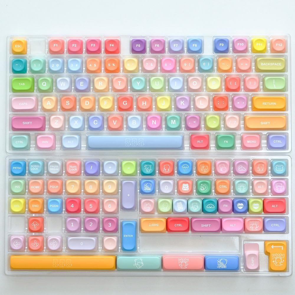 Juego de Teclas Redondas MOA Gummy Bear PBT para Teclado Mecánico