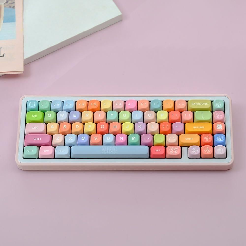 Juego de Teclas Redondas MOA Gummy Bear PBT para Teclado Mecánico