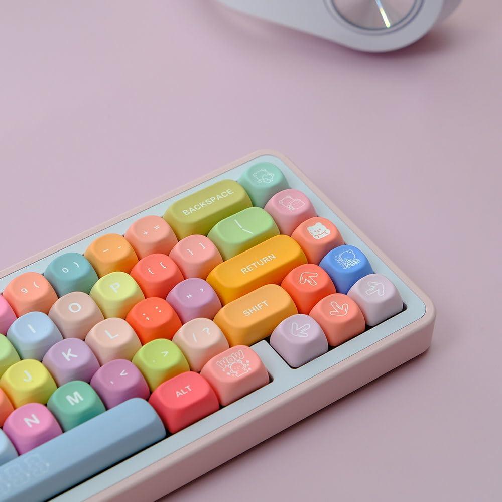 Juego de Teclas Redondas MOA Gummy Bear PBT para Teclado Mecánico