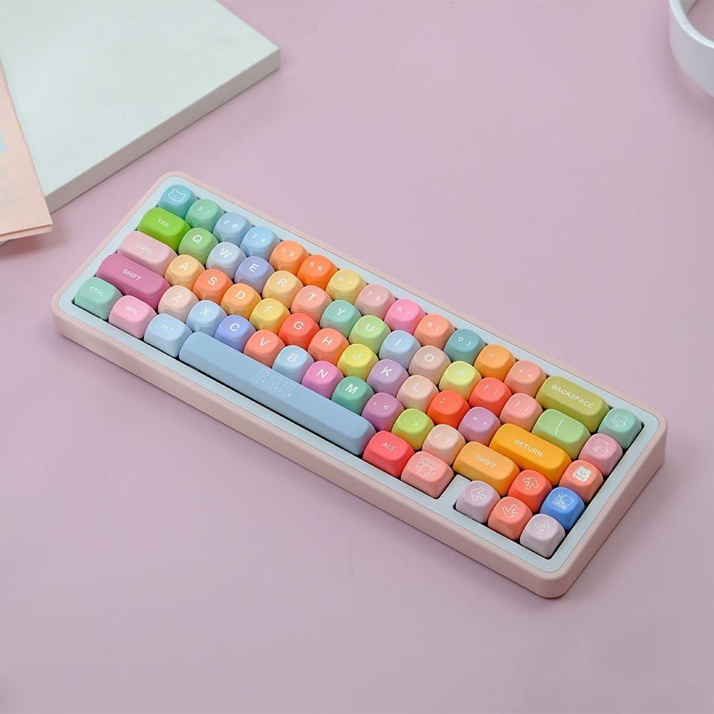 Juego de Teclas Redondas MOA Gummy Bear PBT para Teclado Mecánico