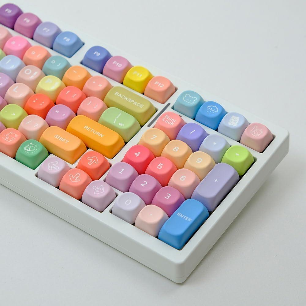Juego de Teclas Redondas MOA Gummy Bear PBT para Teclado Mecánico