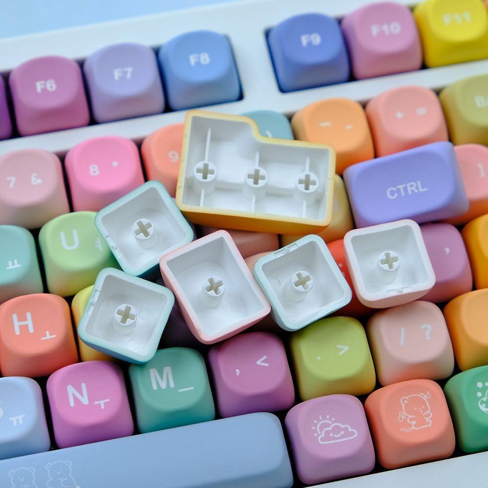 Juego de Teclas Redondas MOA Gummy Bear PBT para Teclado Mecánico