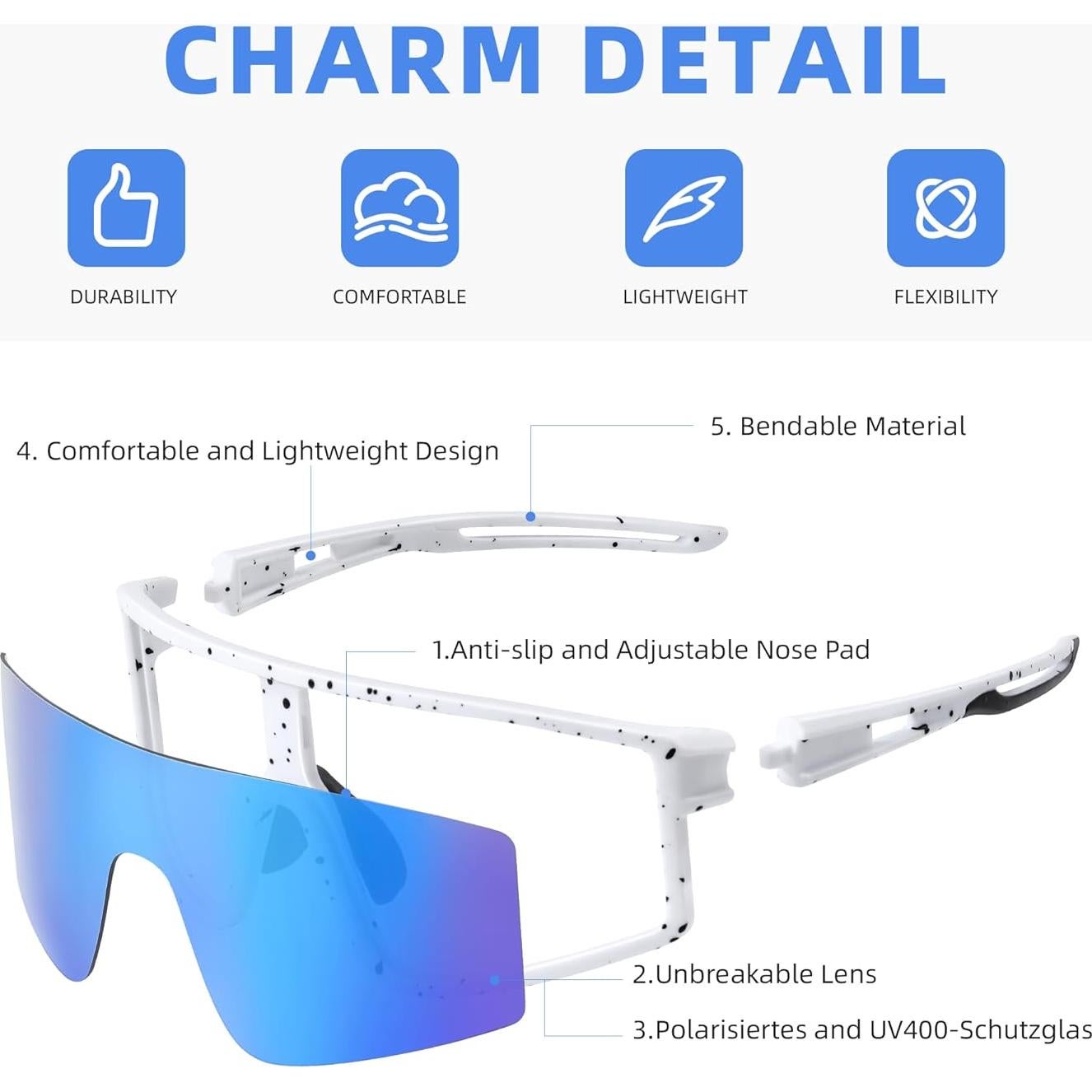 Gafas de sol deportivas Kegrimi UV400 para correr y ciclismo