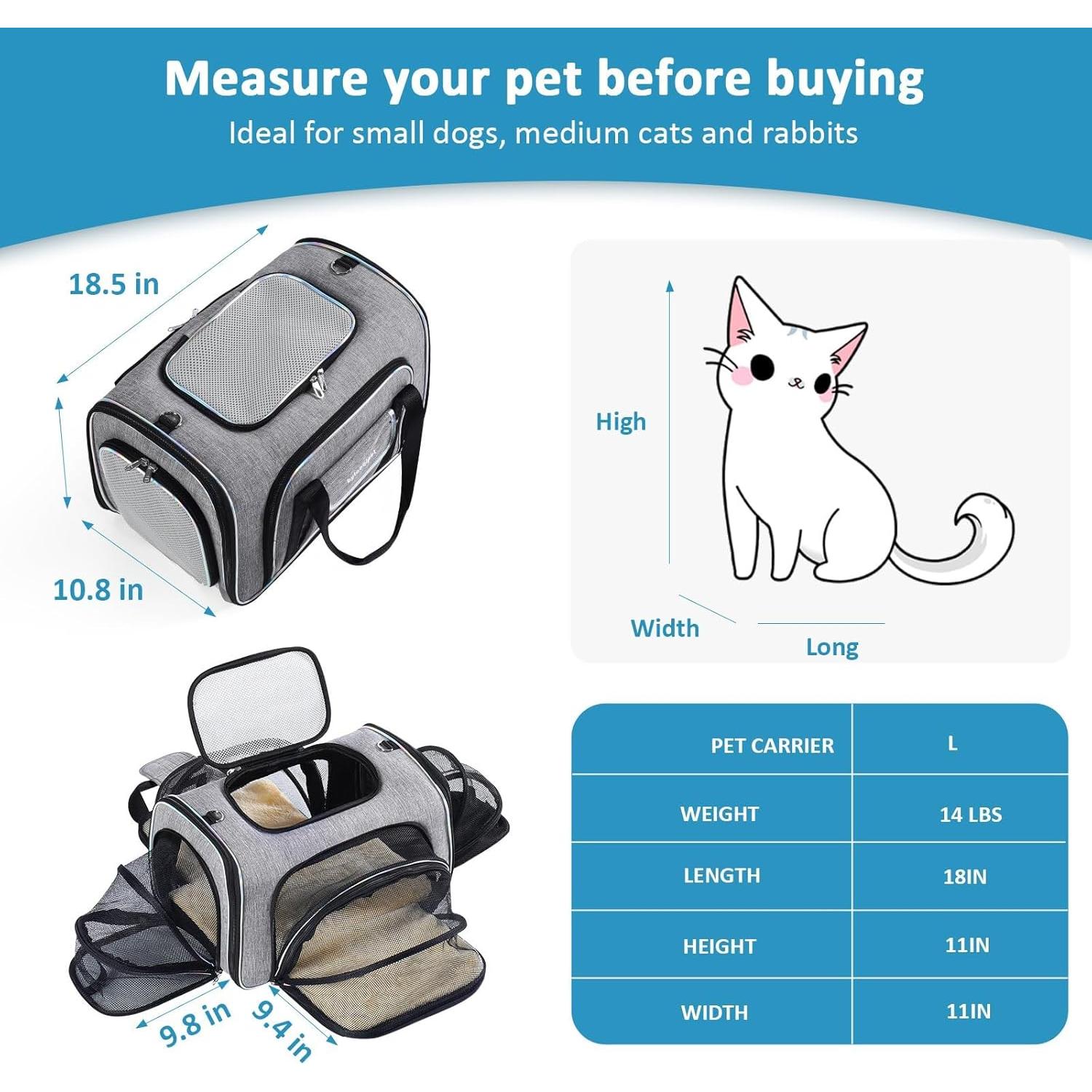 Bolsa de Viaje Expandible para Gatos bytaoqipet 45.72x27.94x29.21cm