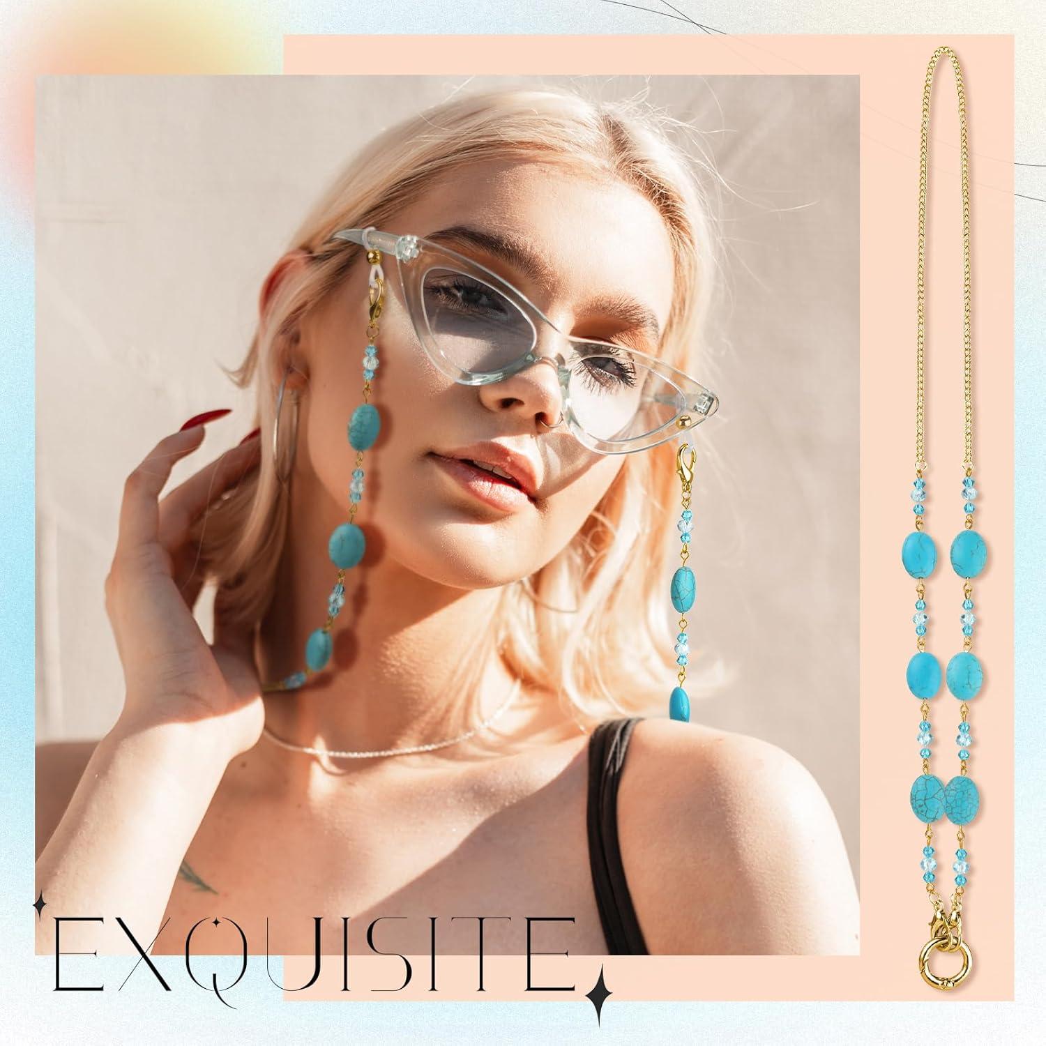 Geyoga Soporte de Gafas 2-en-1 Dorado 6 Pcs Collar