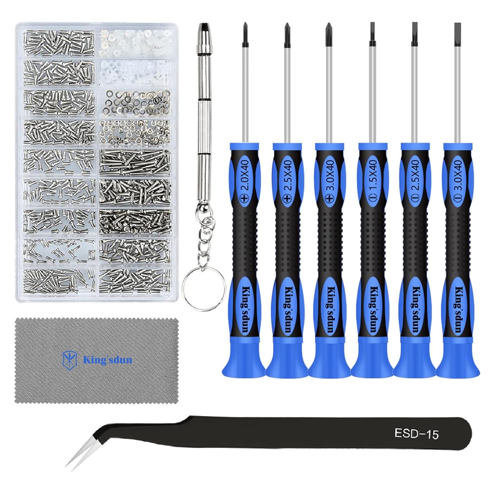 Kit de Reparación de Gafas Kingsdun con 1200 Tornillos