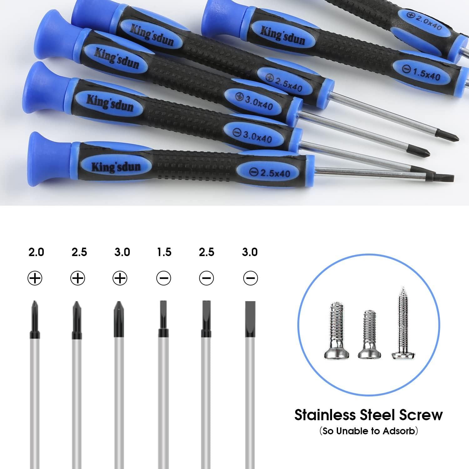 Kit de Reparación de Gafas Kingsdun con 1200 Tornillos