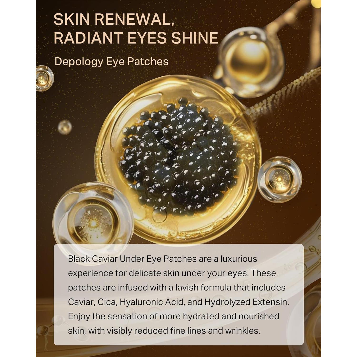 Parches para Ojos Hidratantes Depology Caviar Negro 30 Pares