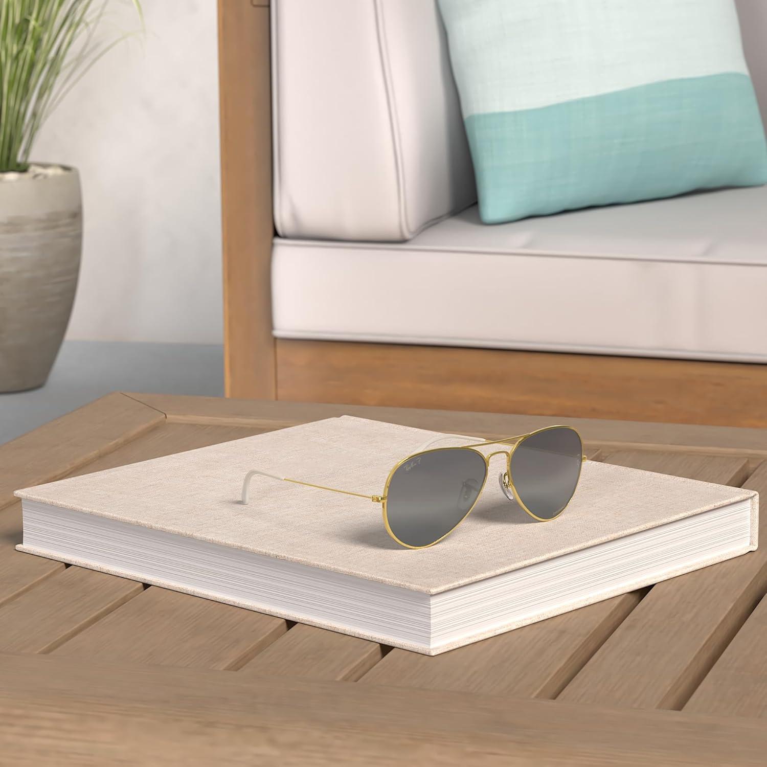 Gafas de Sol Ray-Ban Aviador Polarizadas 58mm Oro