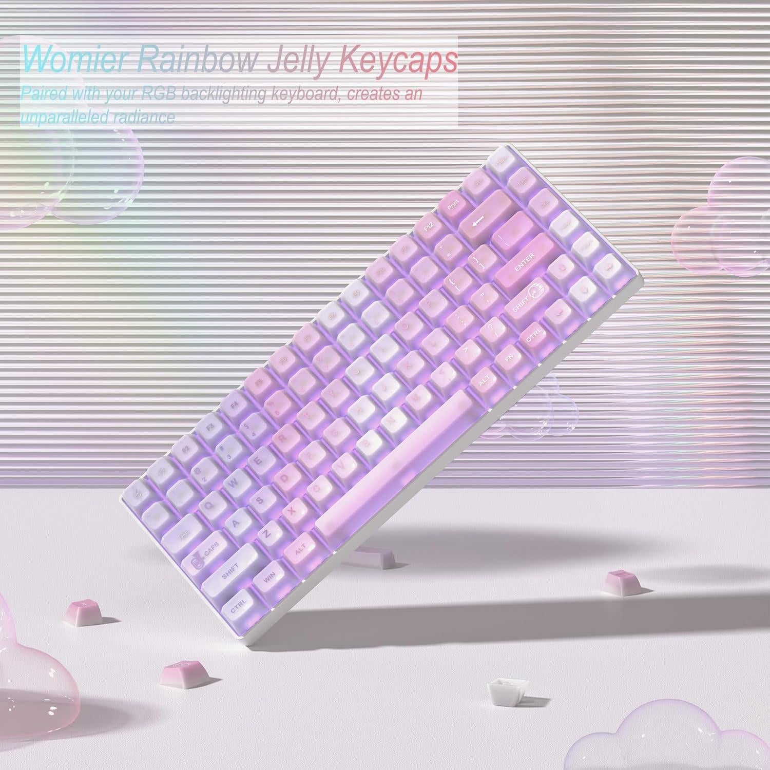 Teclas mecánicas Womier Jelly MDA - 115 teclas RGB semi-transparentes