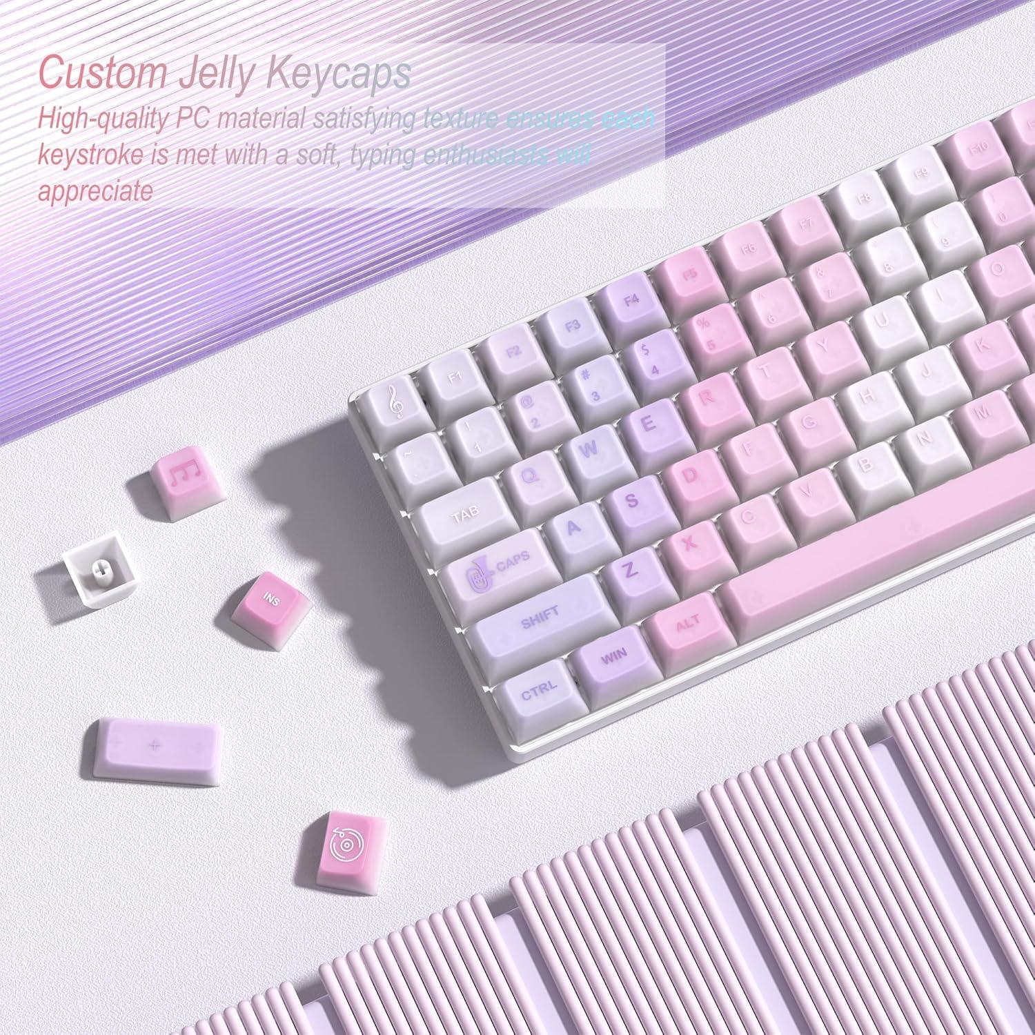 Teclas mecánicas Womier Jelly MDA - 115 teclas RGB semi-transparentes