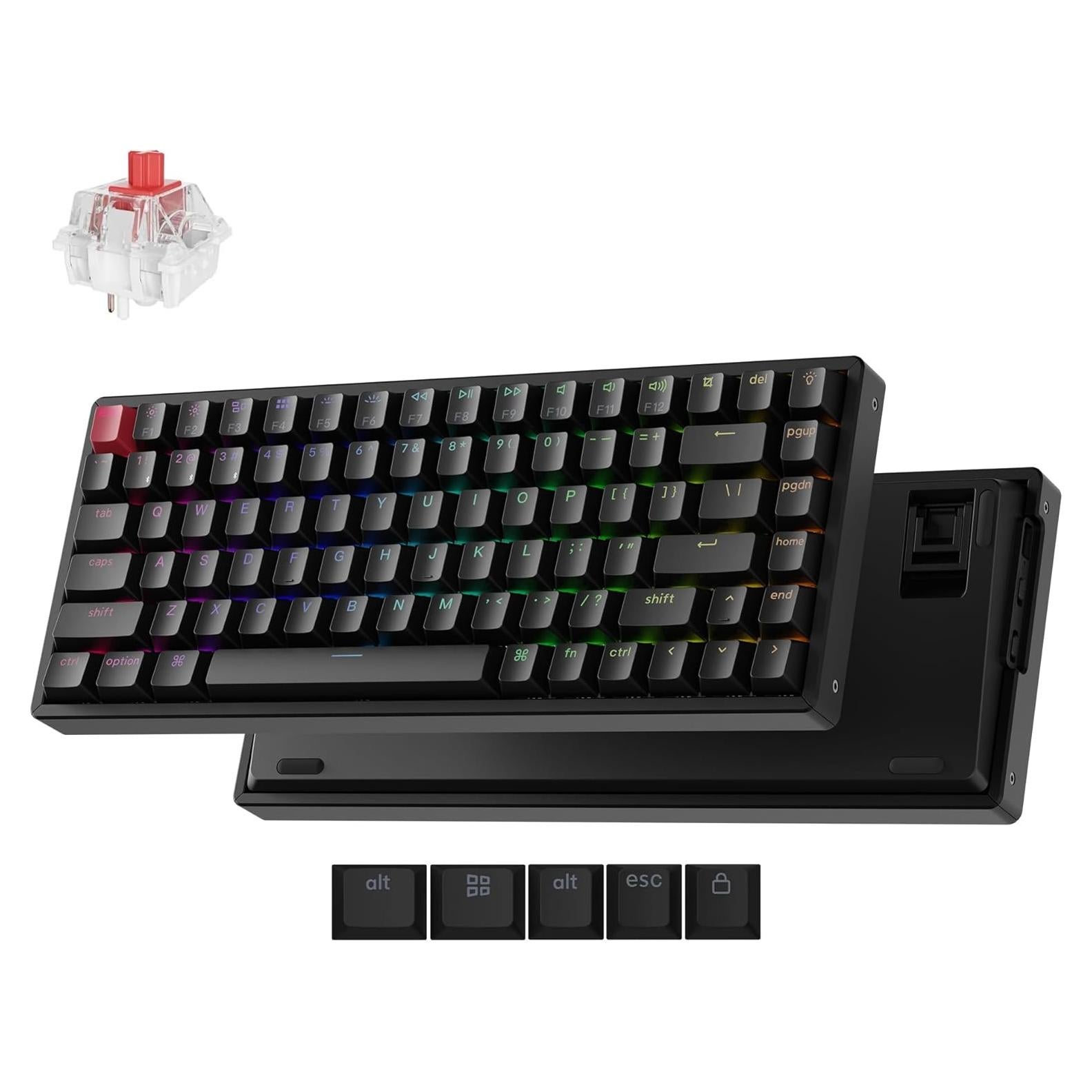 Teclado Mecánico Inalámbrico Keychron K2 75% Rojo RGB PBT